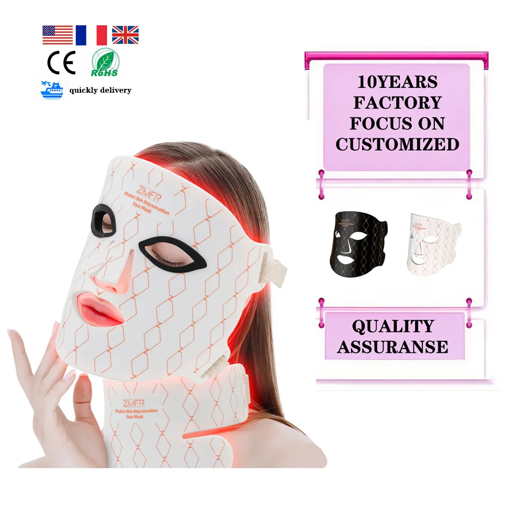 Transform Your Skin with the Professional 4 Color Silicone LED Mask - Advanced Red Light Therapy for Home Use