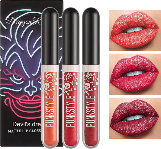 Transformez vos lèvres avec le Set de Rouges à Lèvres Pailletés Métalliques - Longue Tenue, Non Collant et Waterproof!